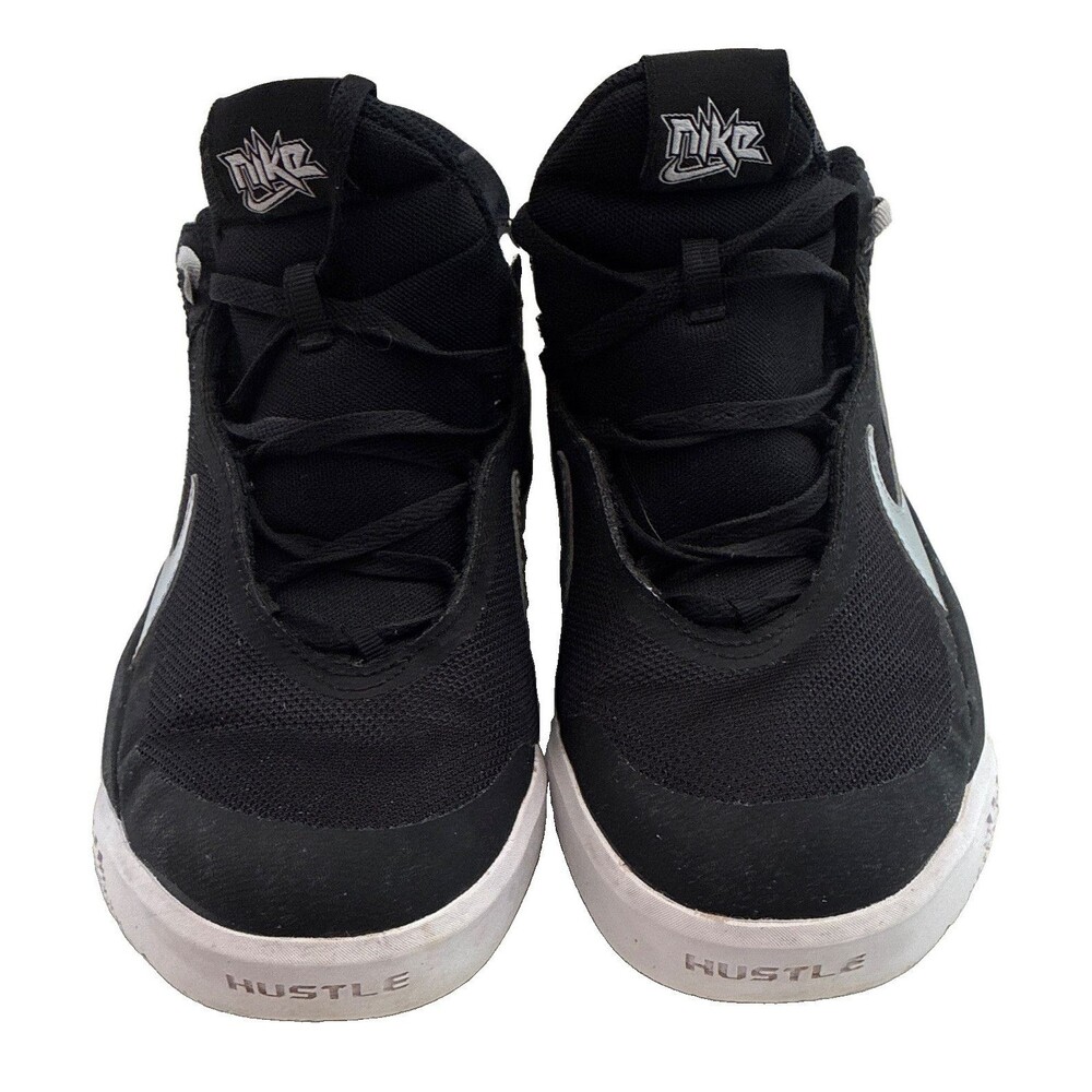 Nike Hustle D 9 CW6735-004 Black/White Low Top Lace-Up Basketball Sneakers